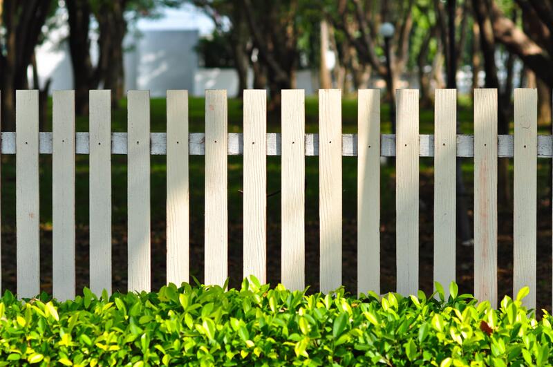 a white wooden fence