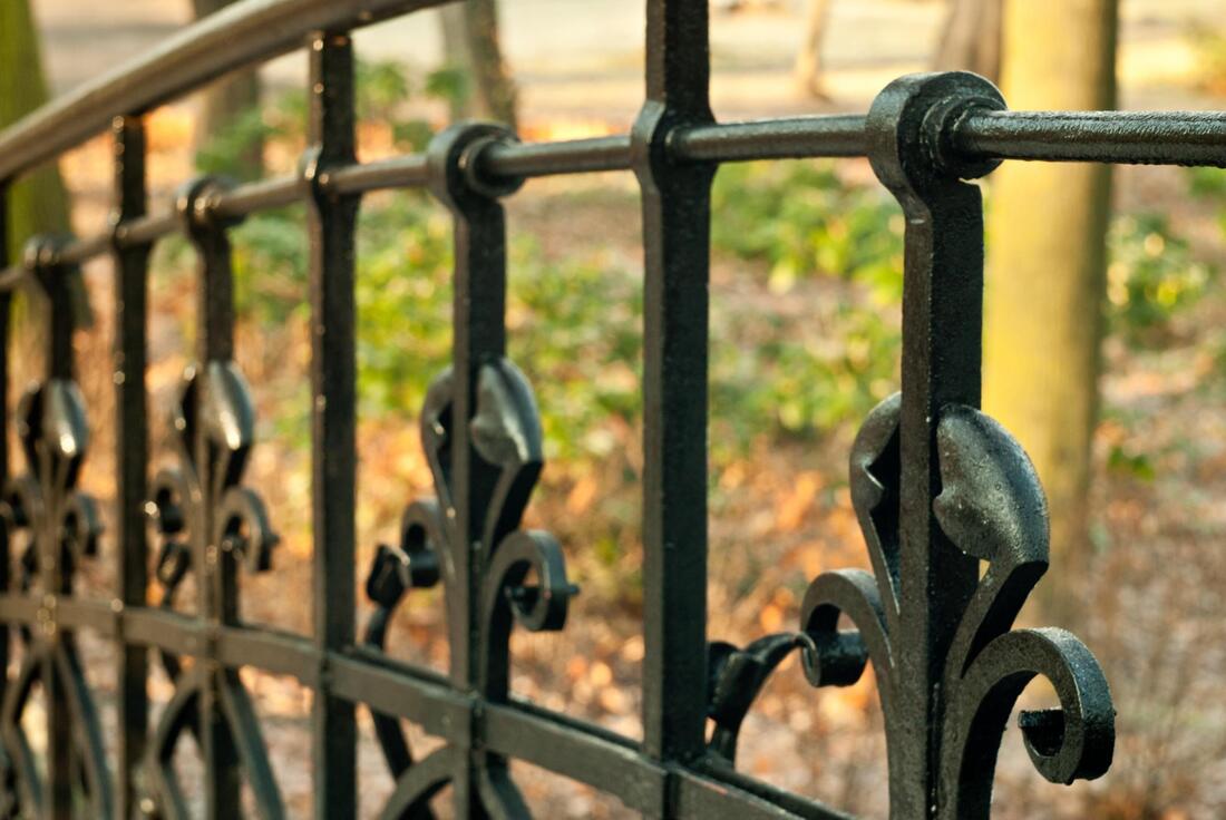 a wrought iron fence